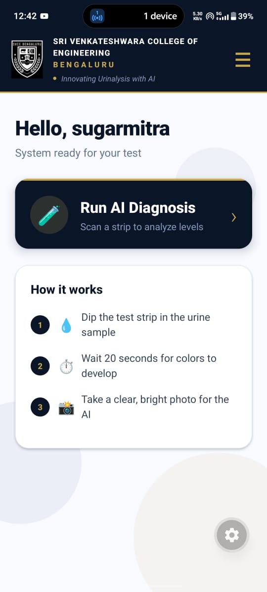 SugarMitra App Strip Scan Screen